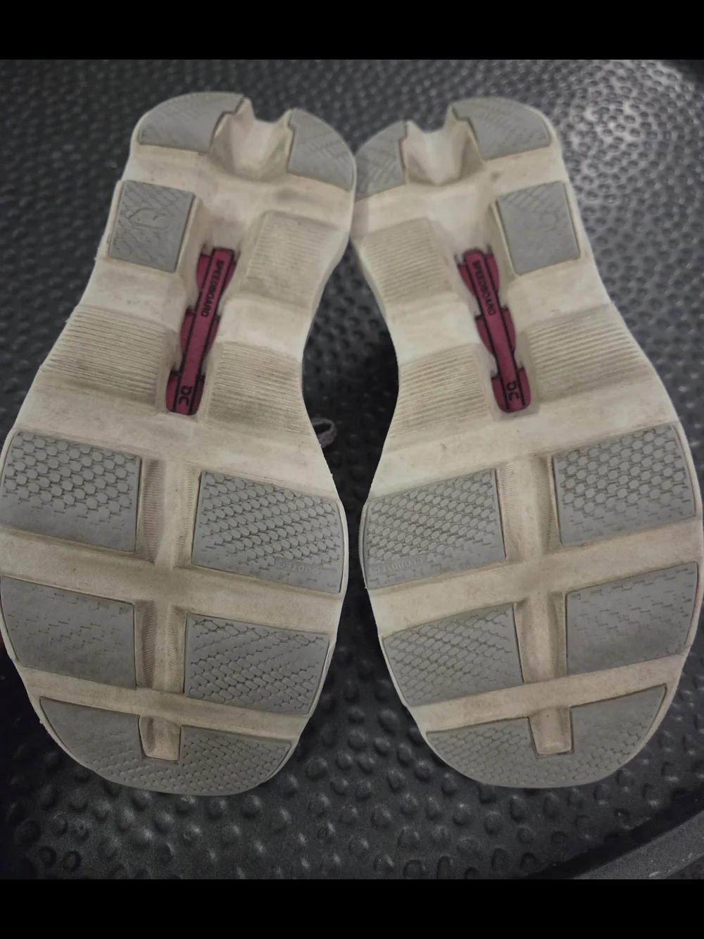 On Running Women's Light Gray Sneakers with Pink Accents